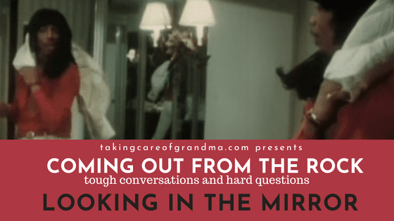 Graphic: Rick James looking in mirror in "Give it To Me" COMING OUT FROM THE ROCK - LOOKING IN THE MIRROR