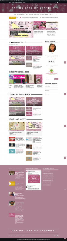 Screenshot: TakingCareofGrandma.com redesign